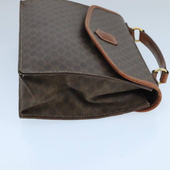 CELINE Macadam Canvas Hand Bag Pvc Leather Brown Gold - Picture 4 of 12